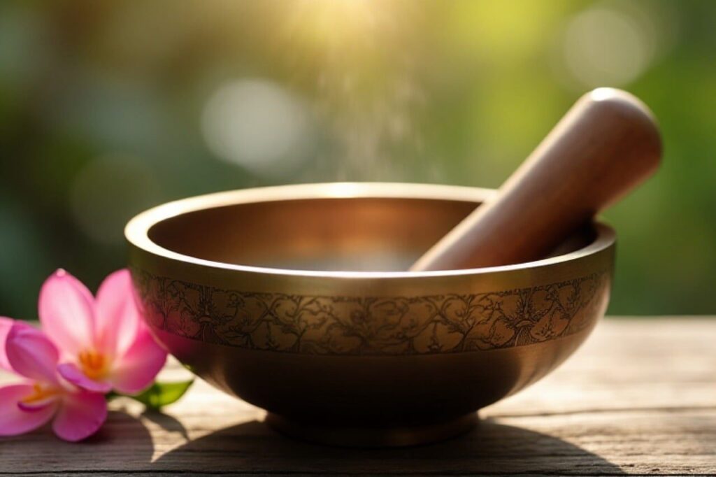 ai generated, singing bowl, meditation, relaxation, sound, tibet, quiet, healing, zen, harmony, energy, spirituality, gong, esoteric, music, yoga, meditate, wellness, health, chakras, spiritual, recreation